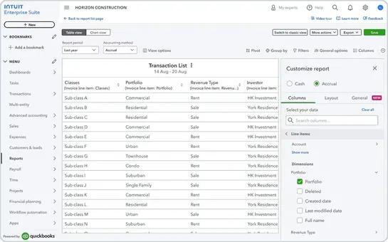 Multi-Dimensional Reporting of Intuit Enterprise Suite | MMB