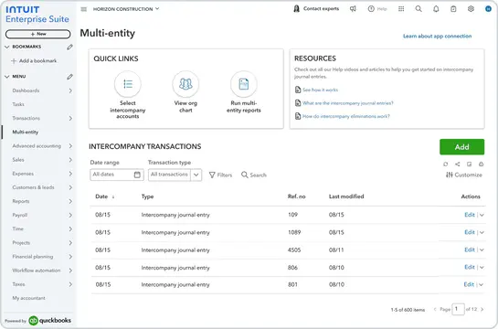 Multi-Entity Management of Intuit Enterprise Suite | MMB