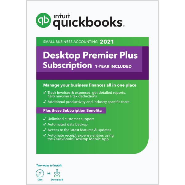 QuickBooks Desktop Premier Plus 2021 – 2 Users [Annual Subscription]